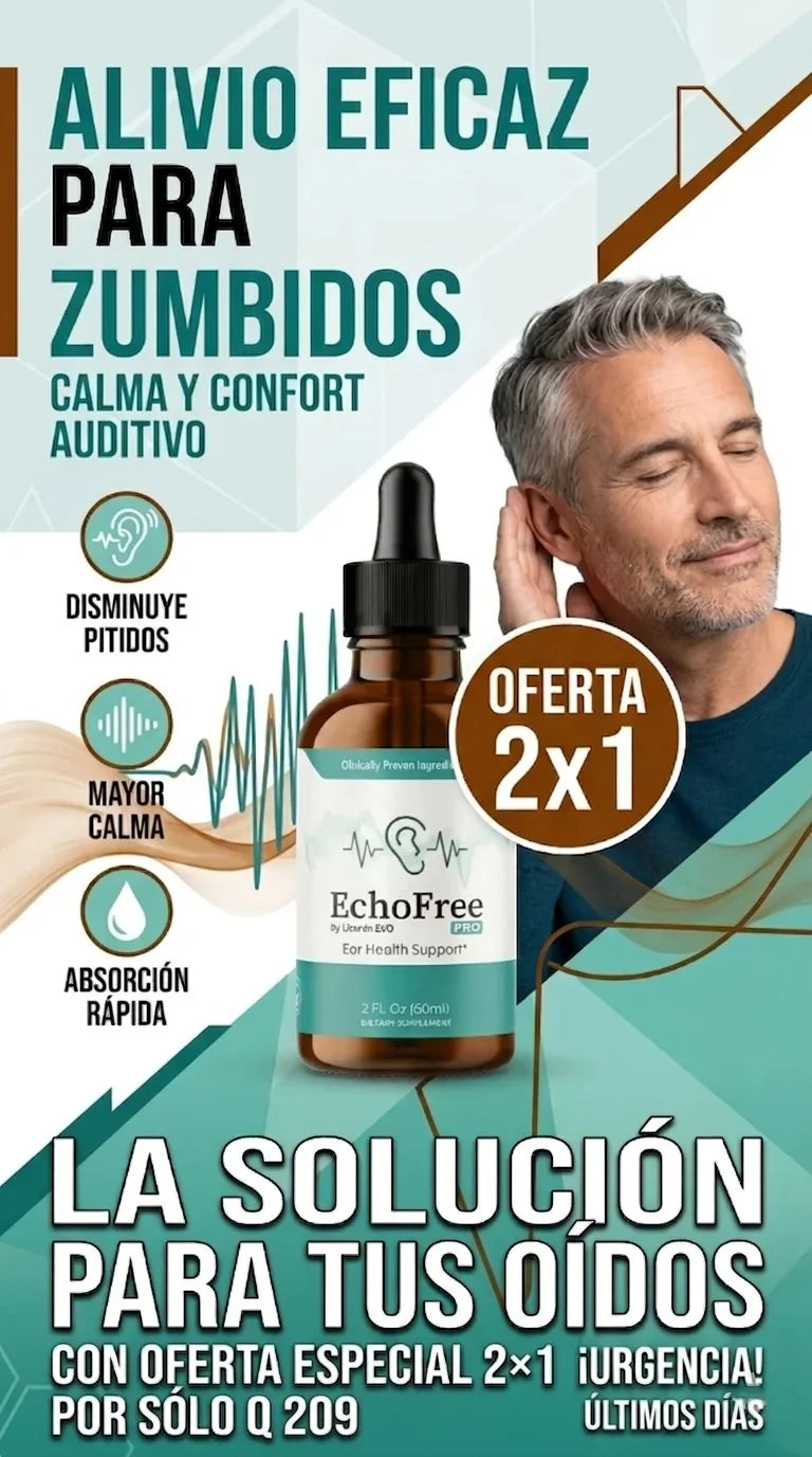 ECHOFREE Pro® 2X1 Ataca el tinnitus desde la raíz"