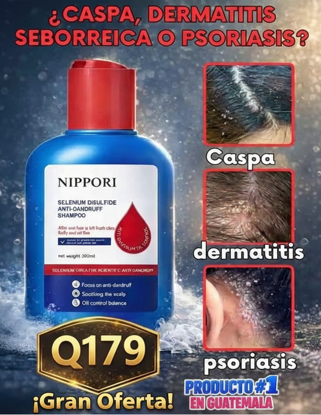 NIPPORI™ SHAMPOO ANTI CASPA, DERMATITIS SEBORREICA, HONGOS, GRASA