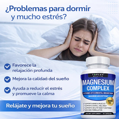 Magnesio Complex 7 Formas – Máxima Absorción para Sueño, Músculos y Calma